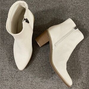 A new day white heeled ankle boot